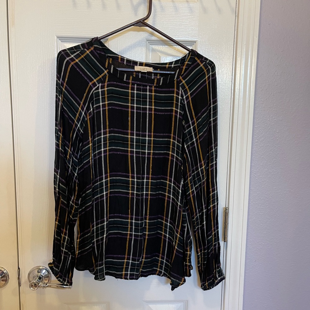 Black multi-color Loft tunic